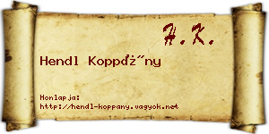 Hendl Koppány névjegykártya